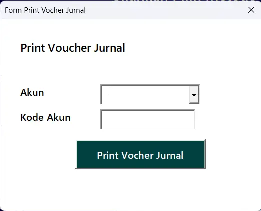 10. Menu Cetak Voucher Jurnal