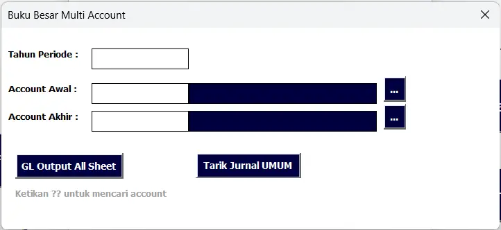 11. Menu Cetak Buku Besar