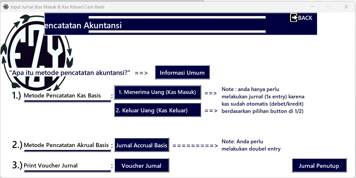 6. Menu Pilih Input Transaksi